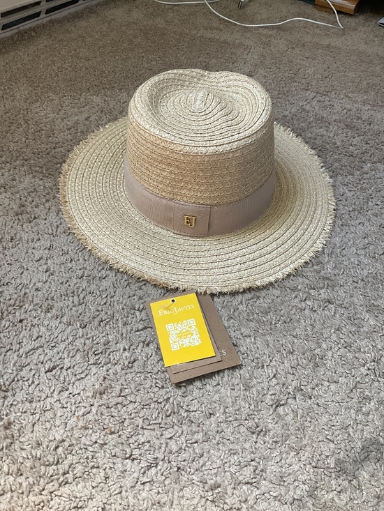 Ivory Straw Fedora Hat with Wide Band main image 6
